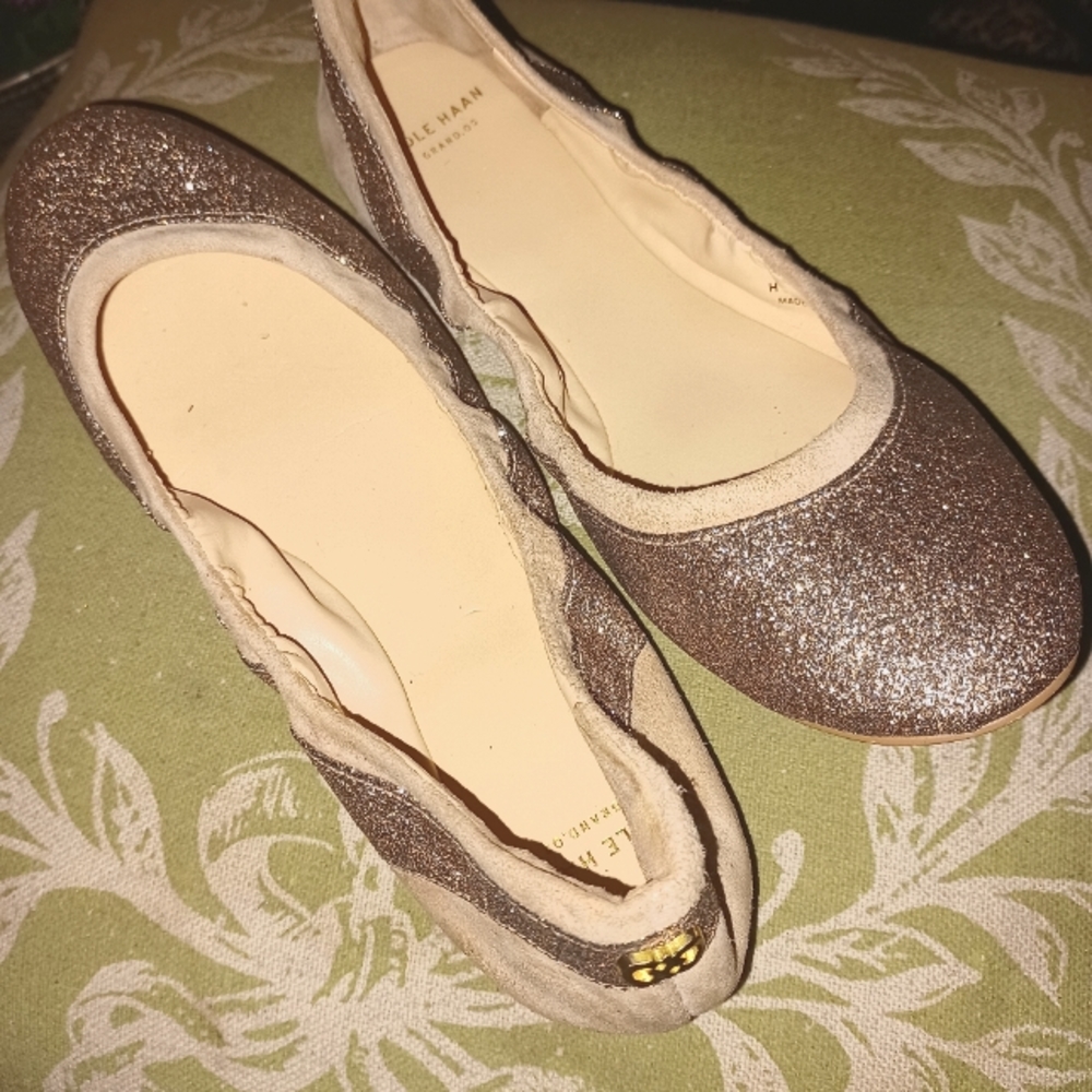 Cole Haan ballett slippers gold